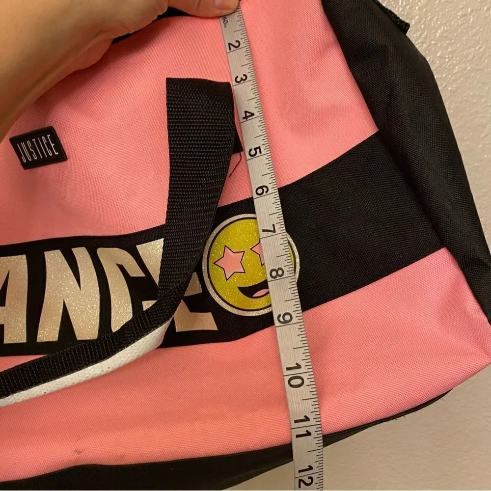 Justice DANCE Duffle Bag Dancer Performer Ballerina Pink Black. 17x8.5x8